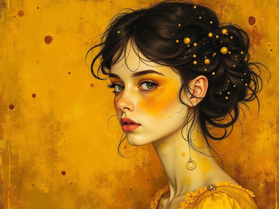 Portrait of a Young Woman with Vibrant Features
