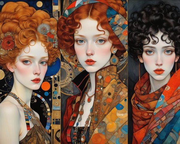 Three Stylish Women with Unique Hairstyles and Fashion