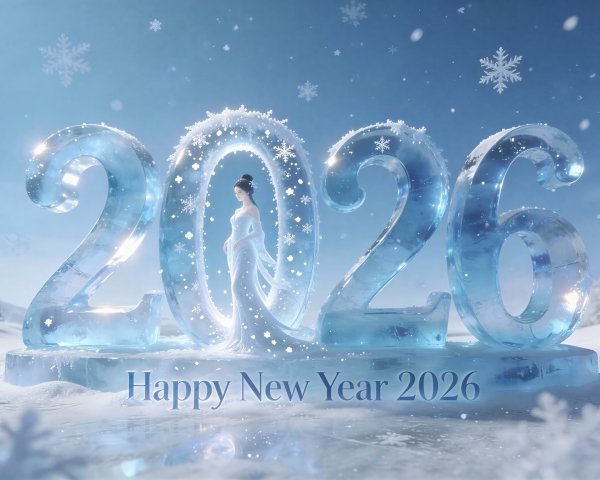 Winter Wonderland Scene Featuring 2026 Ice Sculptures