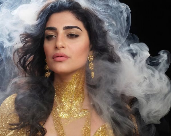 Close-Up of Middle-Eastern Woman in Glittered Outfit