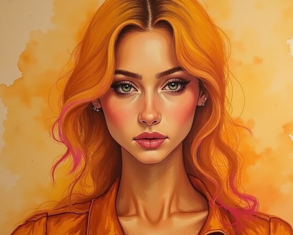 Young woman with vibrant hair and confident expression
