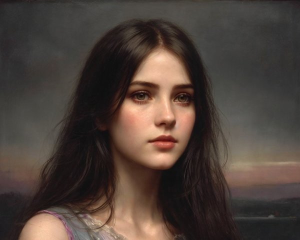 Portrait of a Young Woman with Ethereal Features