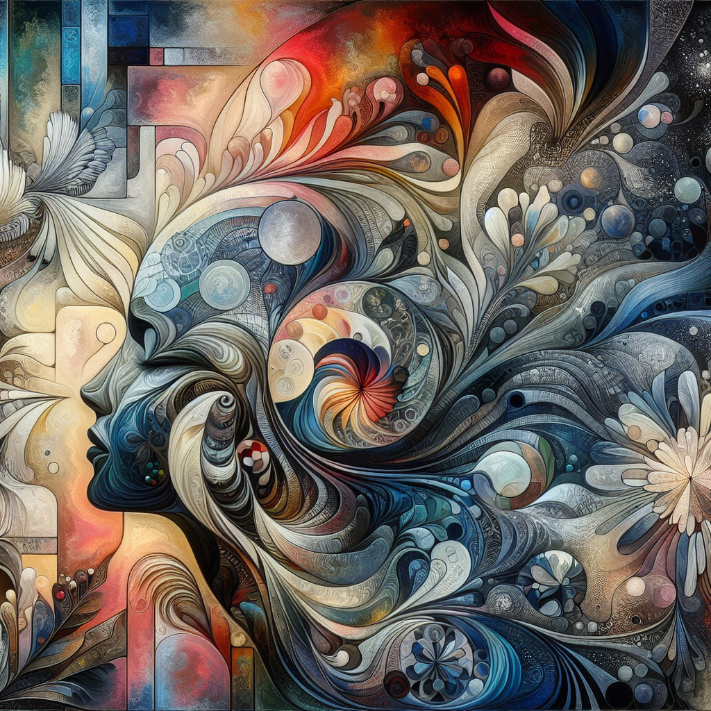 Abstract Human Face in Vibrant Color Composition