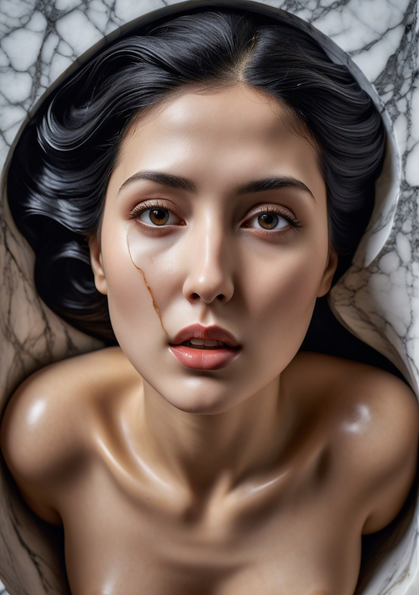 Portrait of a Woman Emerging from Marble Surface