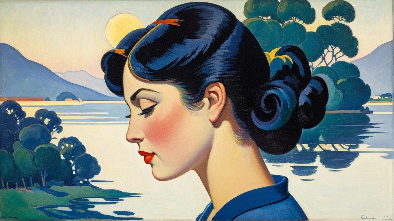 Serene Profile Portrait of a Woman in Nature