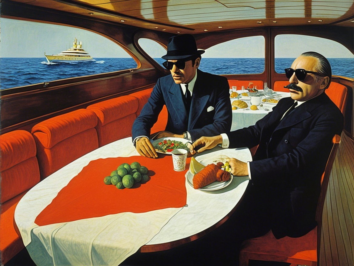 Elegant Dining on a Yacht with Sophisticated Decor