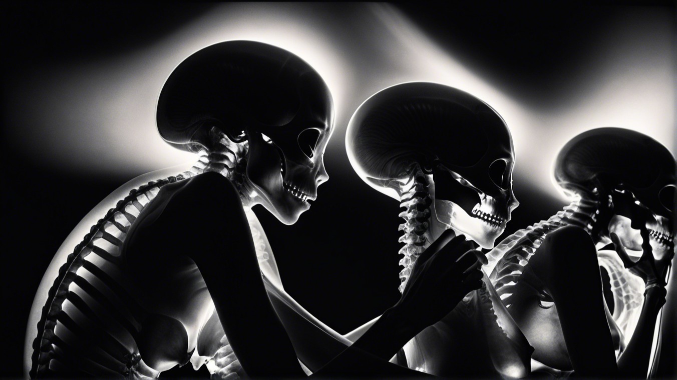 Monochrome Skeletons with Detailed Cranial Structures