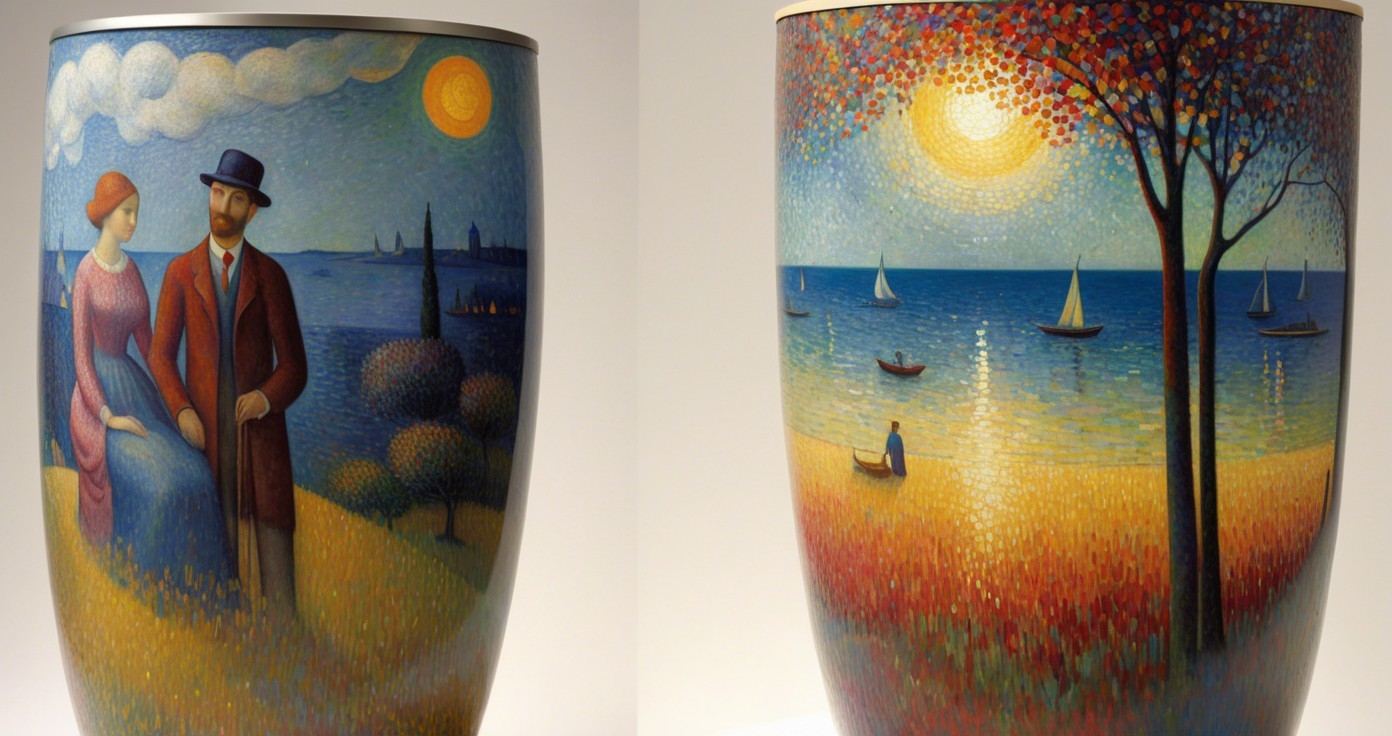 Intricately Designed Vases with Scenic Landscapes