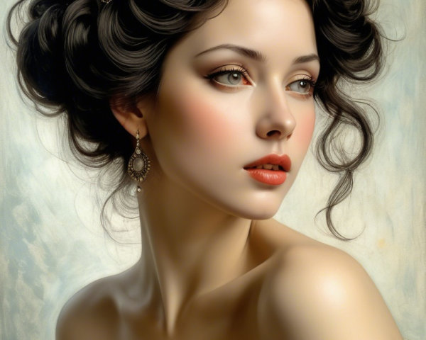 Portrait of a Young Woman with Butterfly Accents