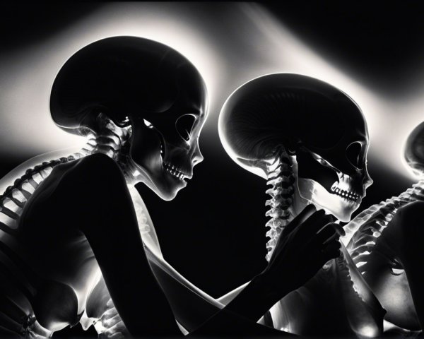 Monochrome Skeletons with Detailed Cranial Structures