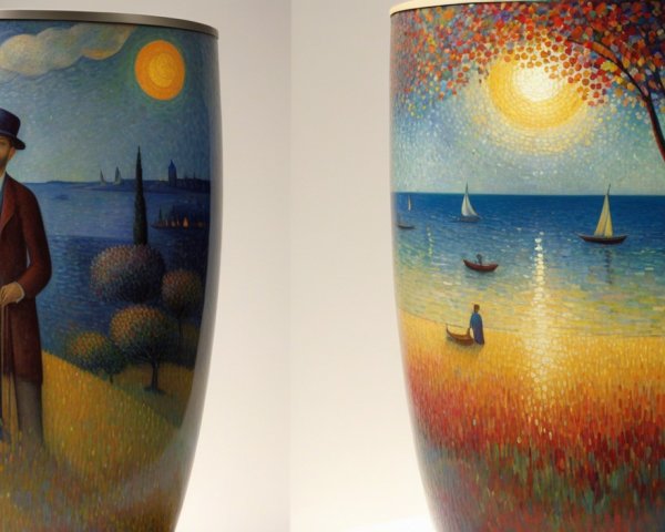 Intricately Designed Vases with Scenic Landscapes