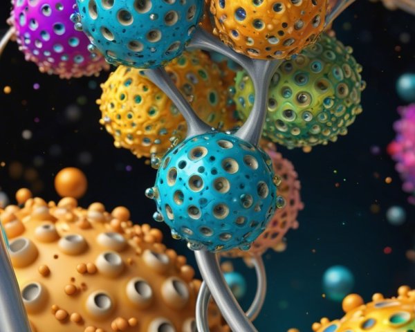 Close-Up Digital Artwork of Microscopic Organisms