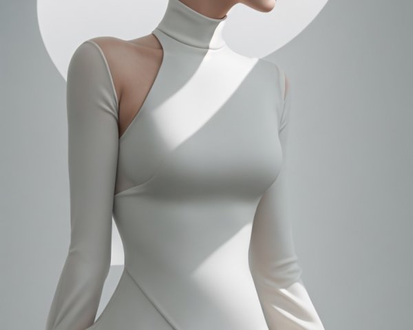 Photorealistic Portrait of Young Woman in Minimal Aesthetic