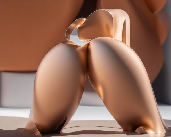Abstract Bronze Sculpture with Curved Forms