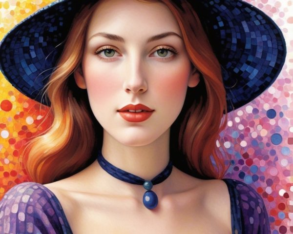 Whimsical Witch with Purple Dress and Enchanting Background