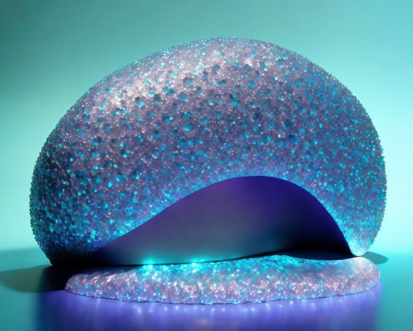 Abstract Shell-Shaped Sculpture with Ethereal Glow