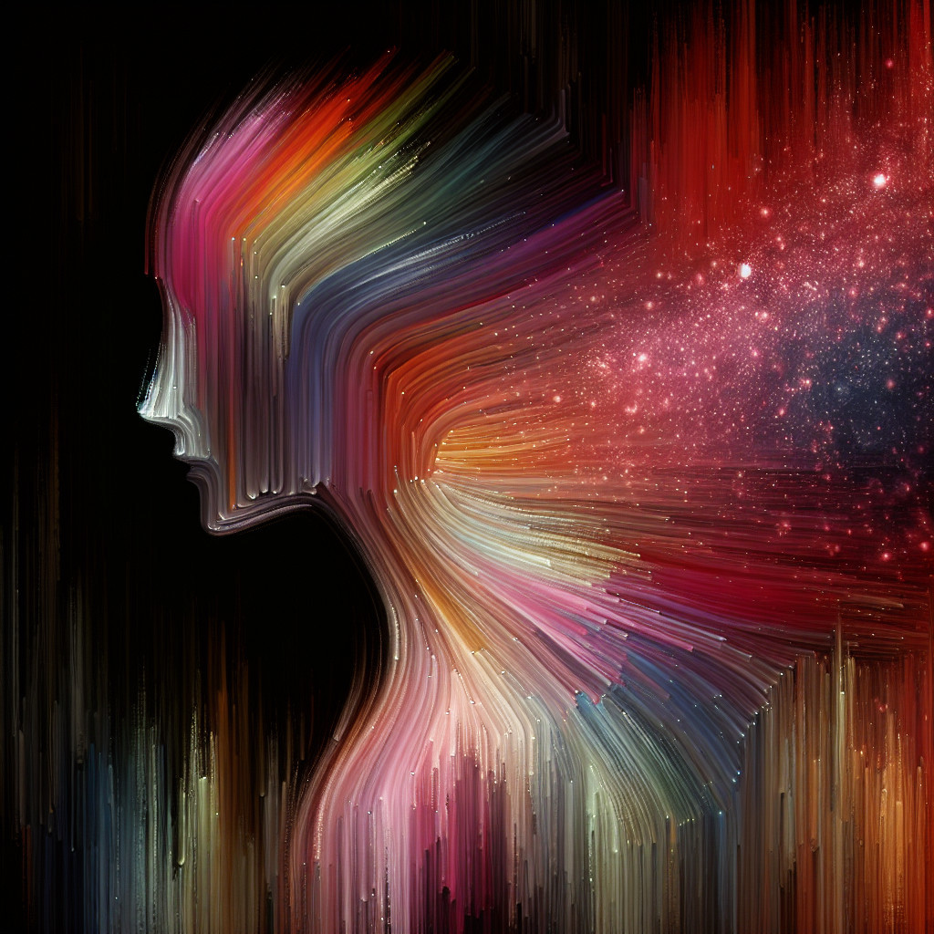 Abstract Human Profile with Vibrant Color Burst