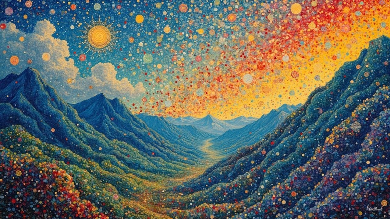 Vibrant Landscape of Mountains and Colorful Foliage