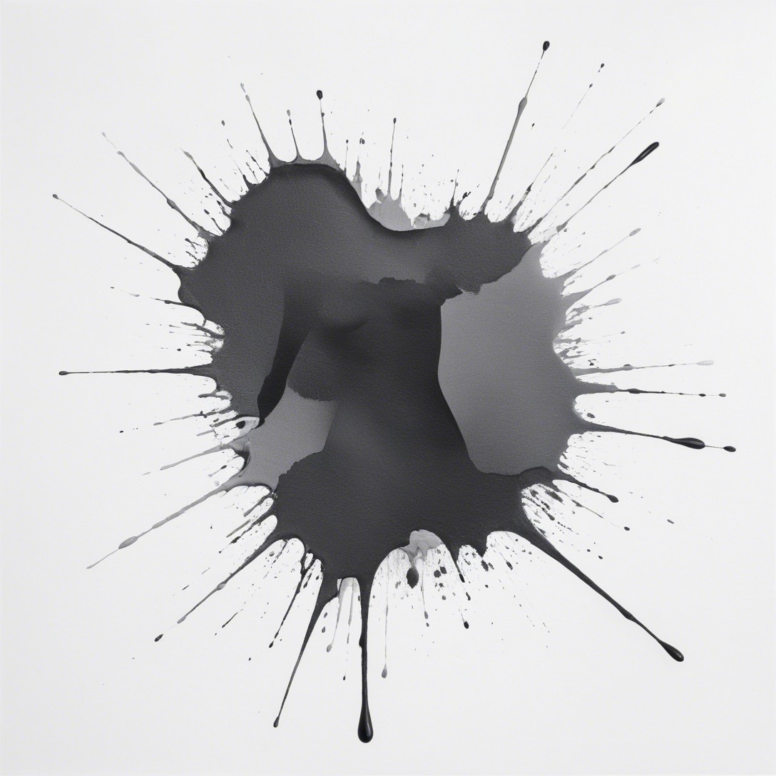 Human Torso with Ink Splatter on Radial Background