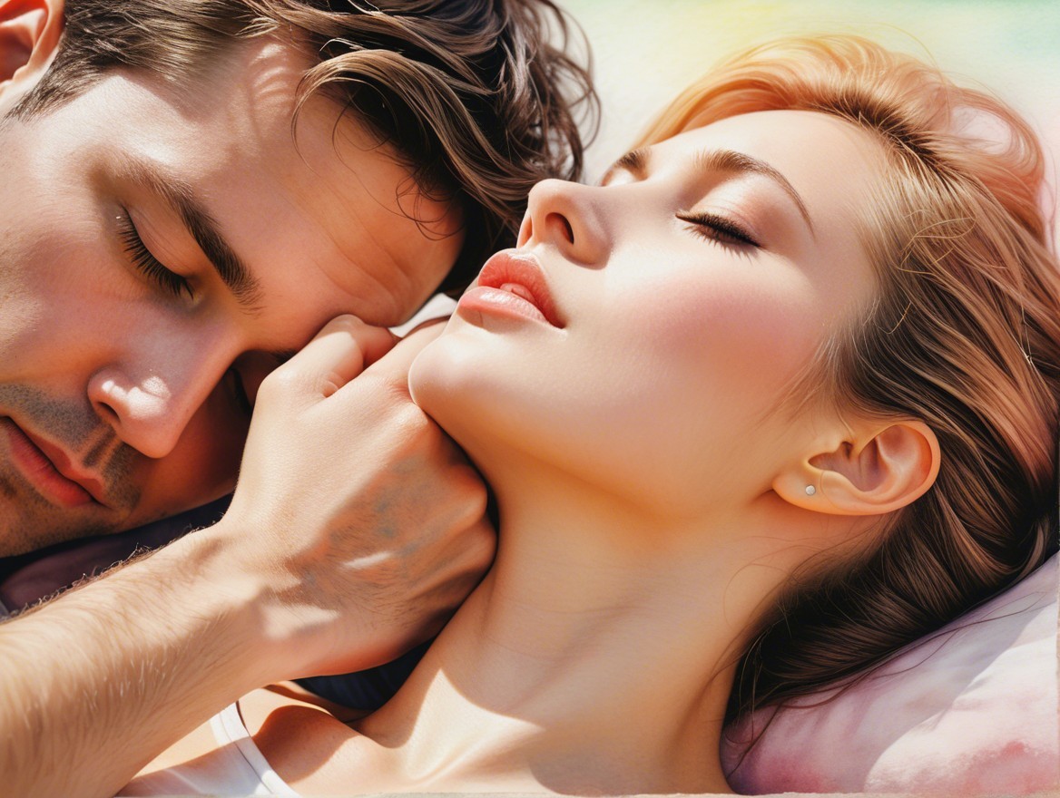 Couple in Intimate Moment with Soft Lighting
