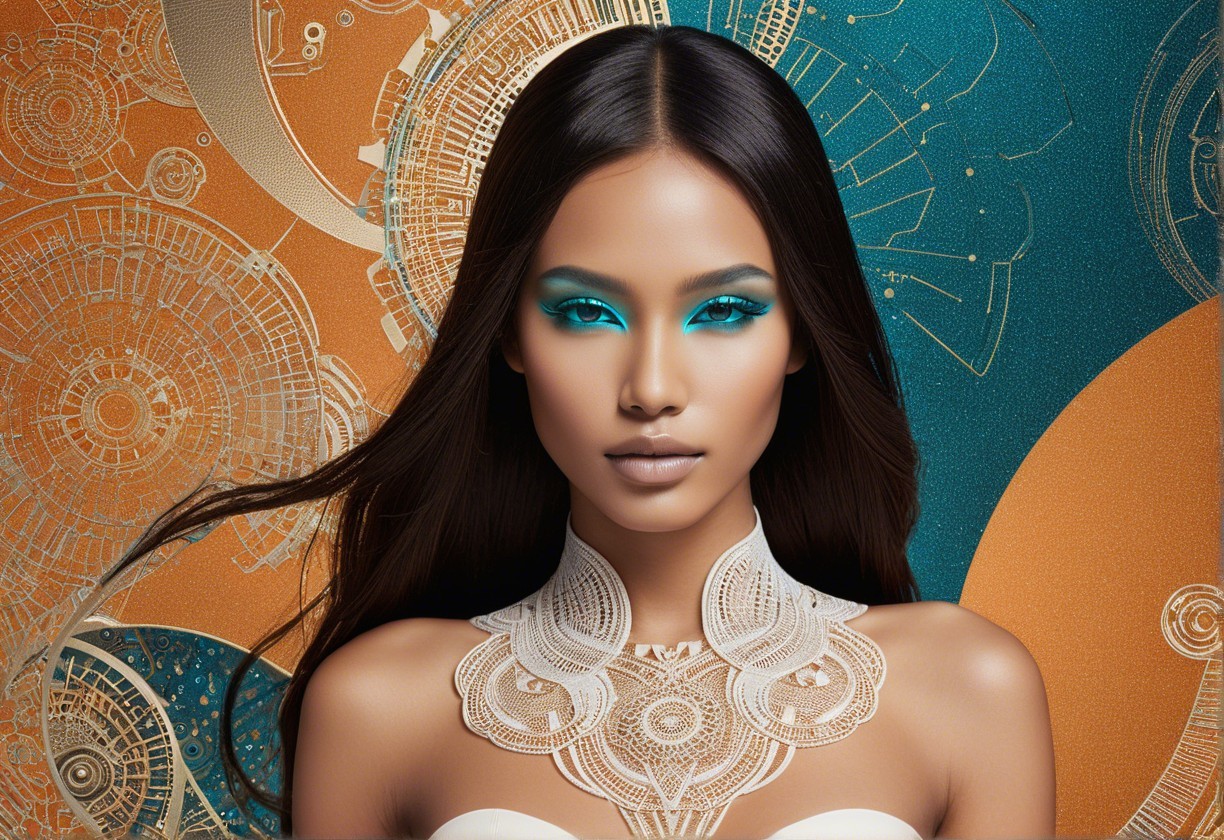 Model with Radiant Skin and Elegant Lace Collar