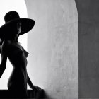 Silhouette of a Woman in a Serene Setting with Mural