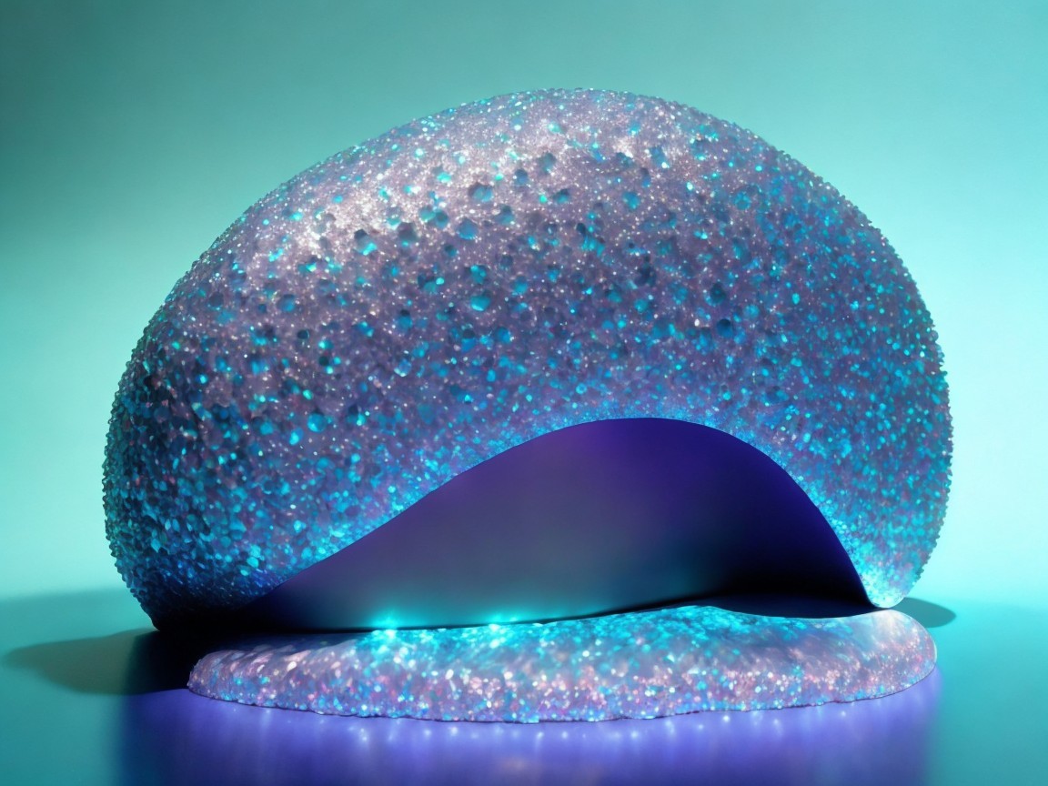 Abstract Shell-Shaped Sculpture with Ethereal Glow