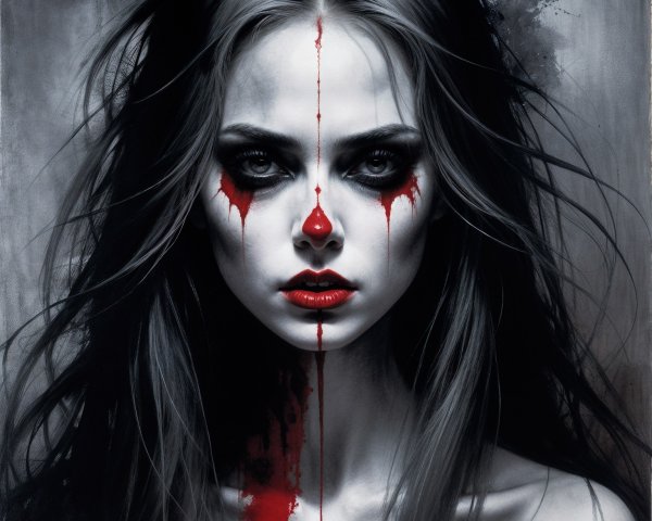 Ethereal Portrait of a Woman with Dramatic Features