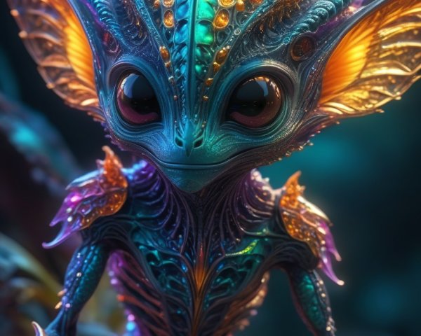 Vibrant Fantastical Creature in Lush Environment