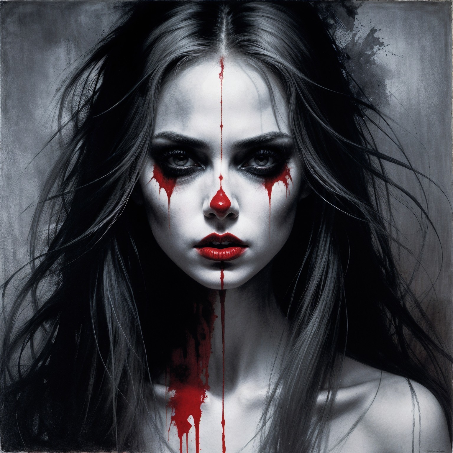 Ethereal Portrait of a Woman with Dramatic Features