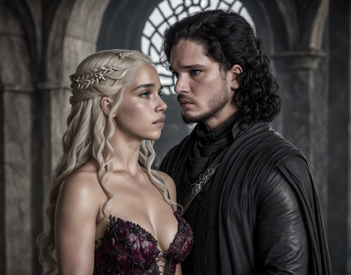 Dramatic Scene of Two Characters in Intense Expression