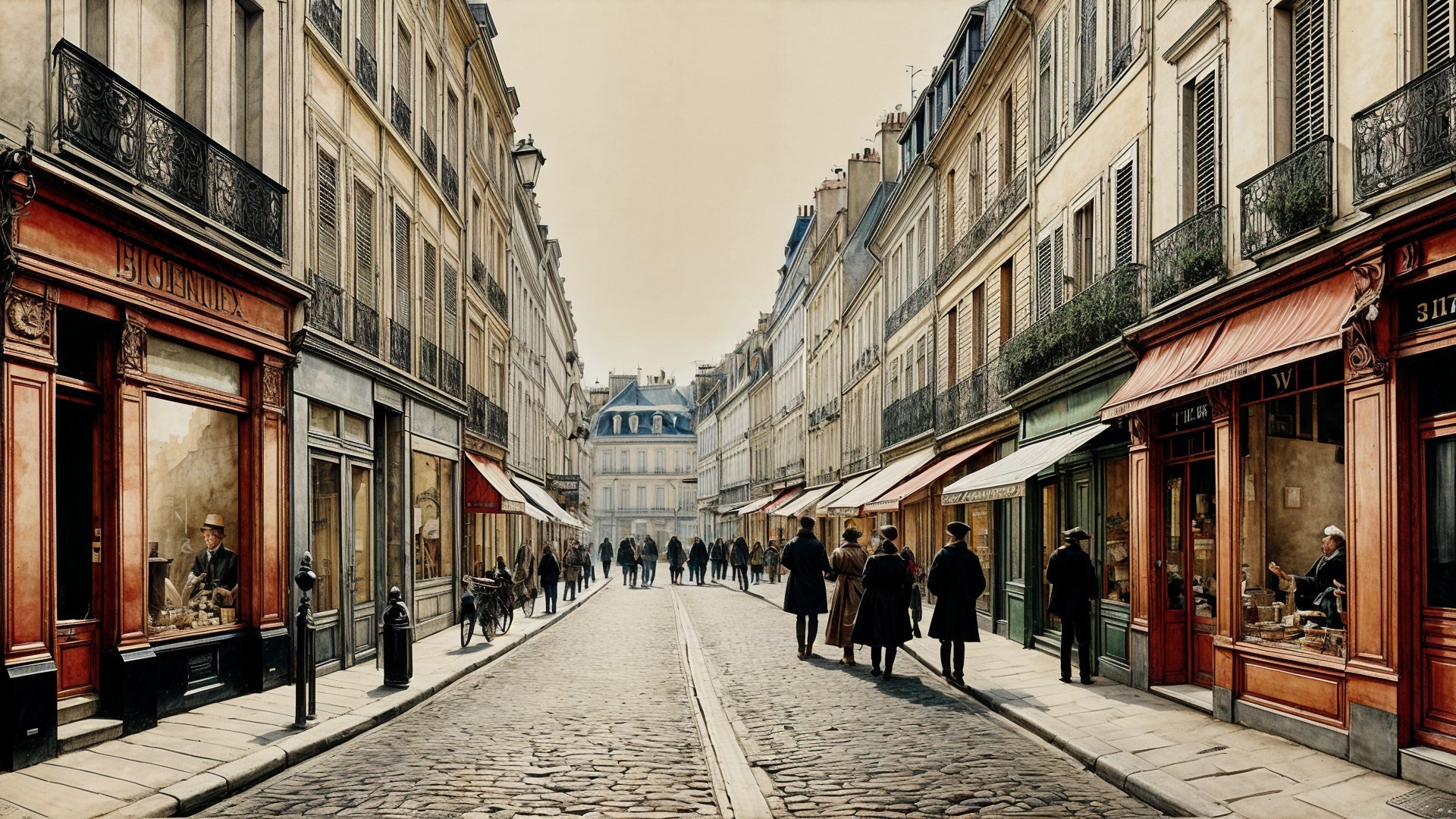 Historic Parisian Street Scene with Classic Architecture