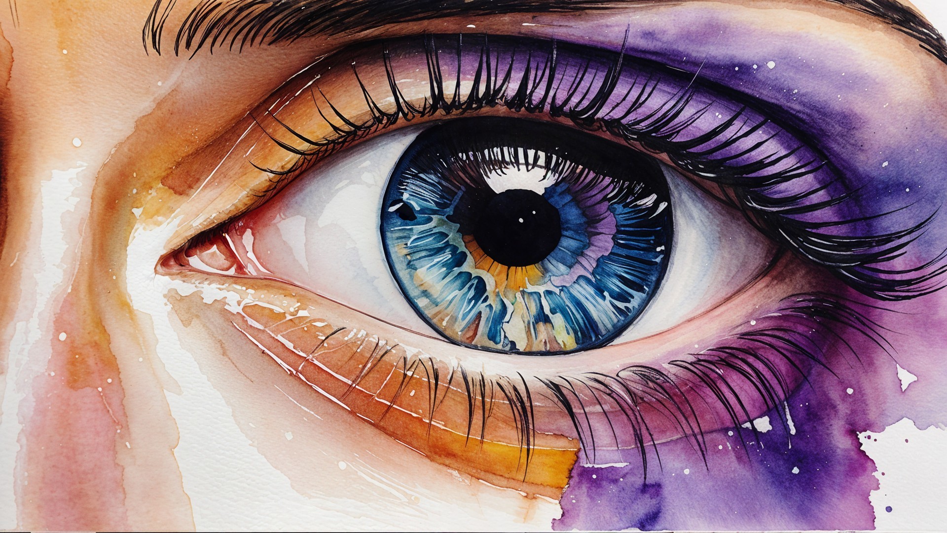 Close-Up of a Human Eye with Vibrant Iris Details