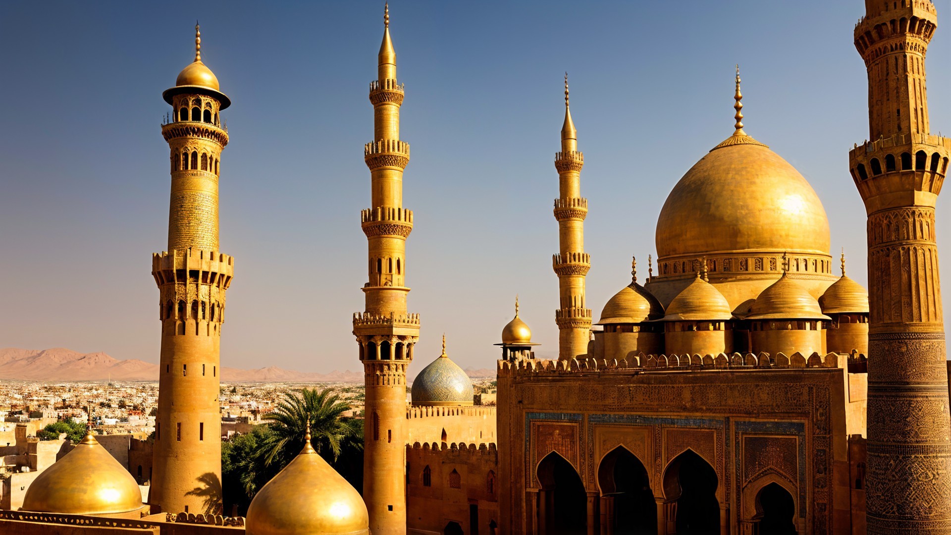 Architectural Ensemble of Golden Domes and Minarets