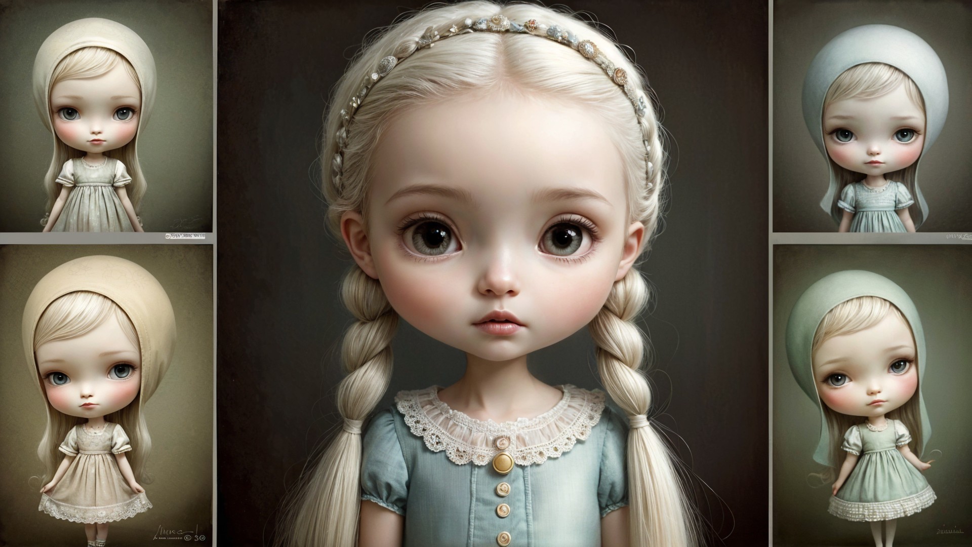 Collection of Whimsical Dolls with Unique Features