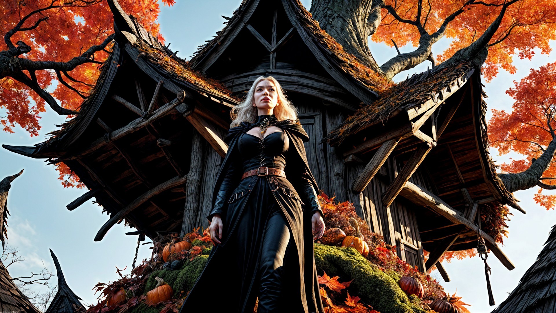 Mysterious Figure in Autumn by Whimsical Treehouse