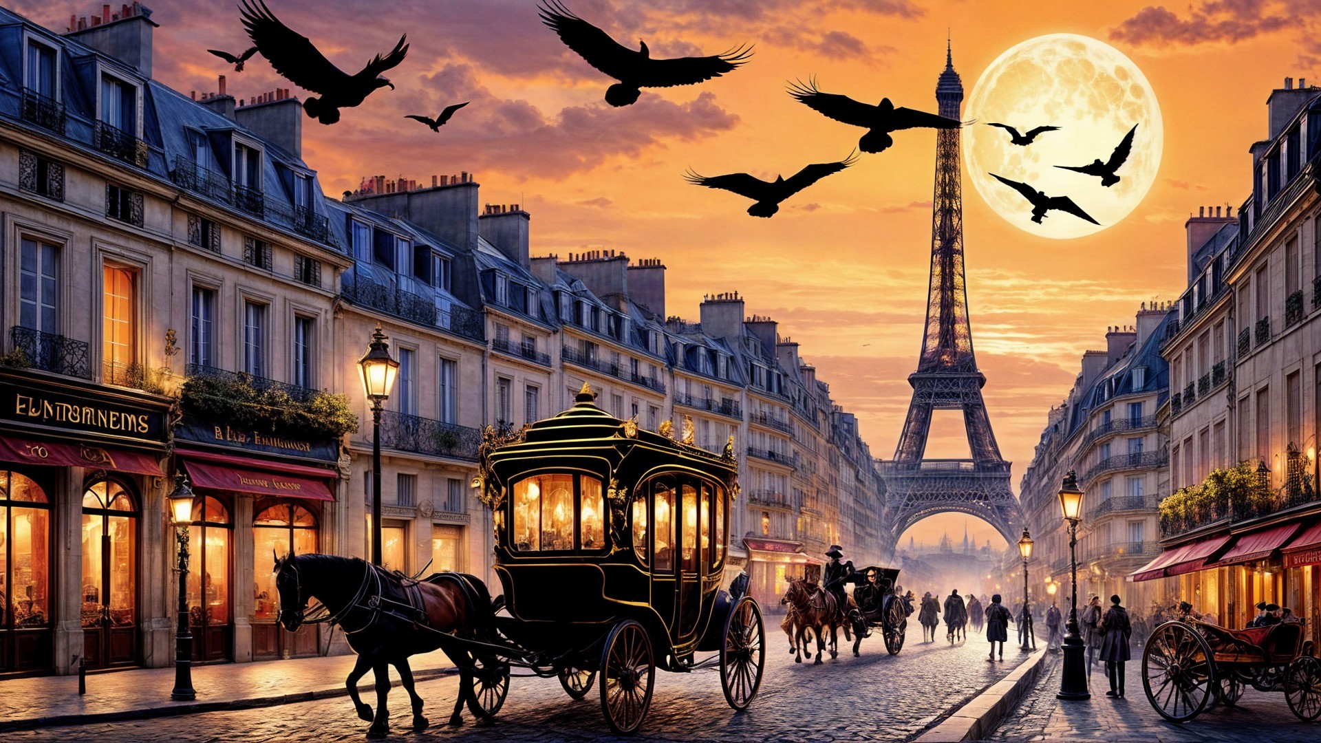 Scenic Evening in Paris with Vintage Atmosphere