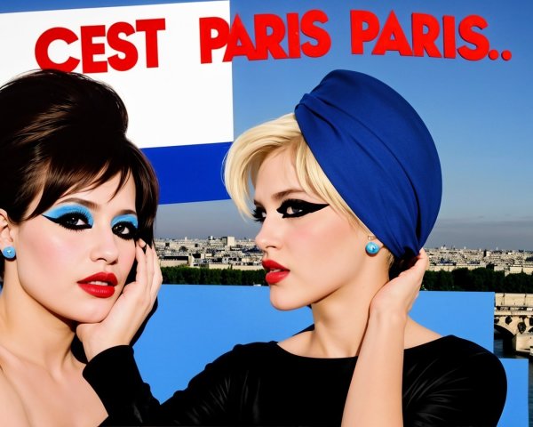 Chic Women in Paris with Bold Makeup and Hairstyles