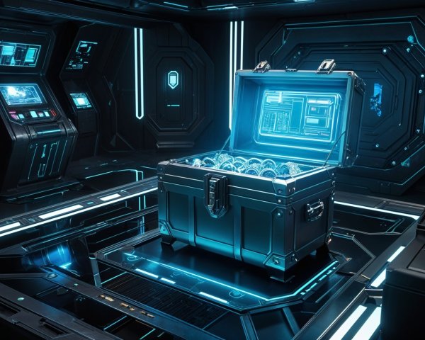 Futuristic Control Room with High-Tech Elements