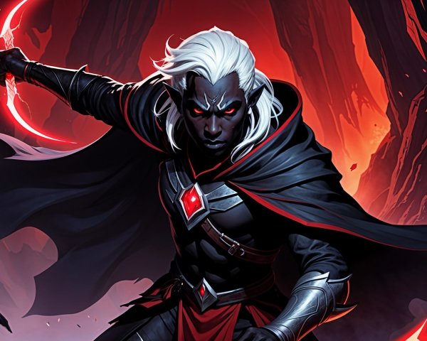 Dark Fantasy Character with Scimitars on Clifftop