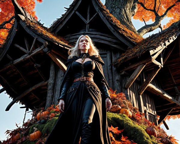 Mysterious Figure in Autumn by Whimsical Treehouse