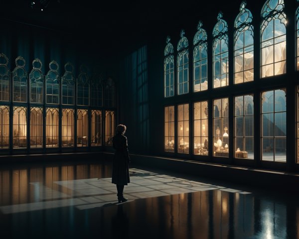 Grand Gallery with Majestic Light and Shadow Play