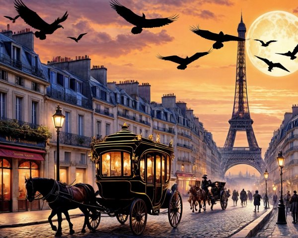 Scenic Evening in Paris with Vintage Atmosphere