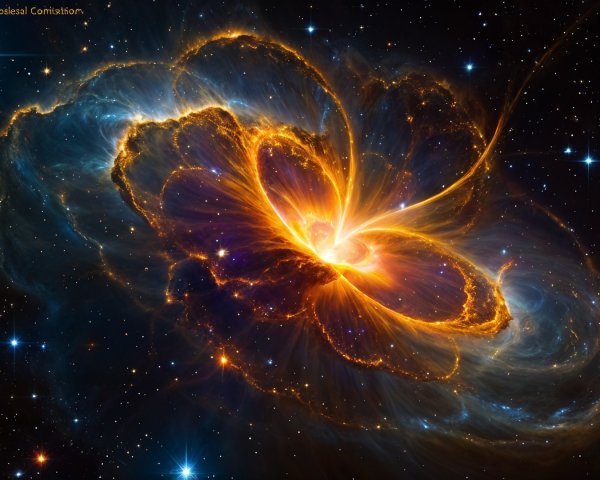 Vibrant Cosmic Scene of a Swirling Nebula