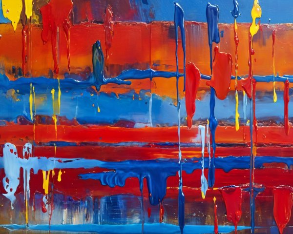 Vibrant Abstract Painting with Bold Color Swaths