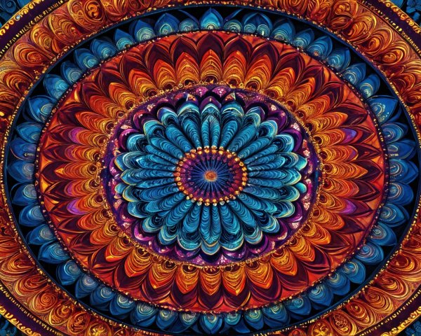 Vibrant Mandala Design with Intricate Patterns and Colors