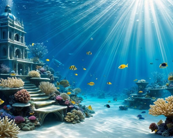 Vibrant Underwater World with Coral Reefs and Fish