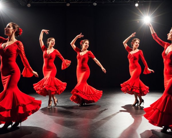 Vibrant Flamenco Dance Performance with Five Dancers
