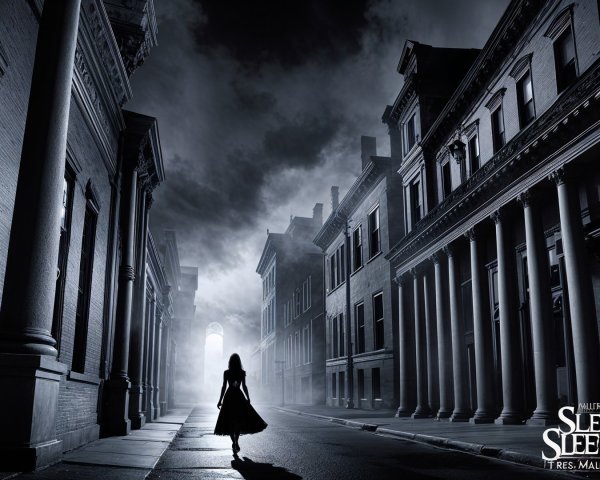 Mysterious Street with Aged Buildings and Foggy Atmosphere