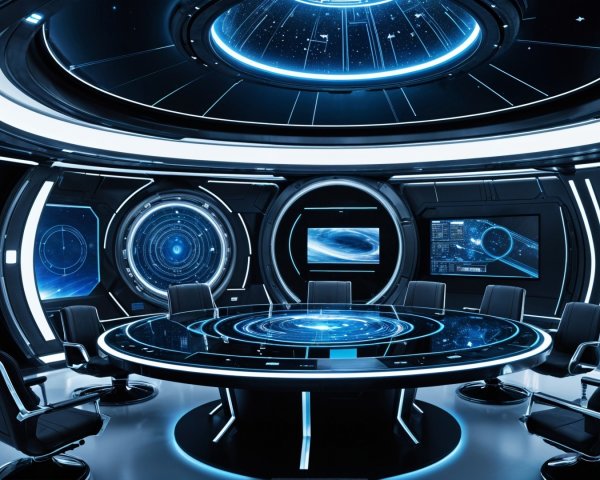 Futuristic Conference Room with Advanced Technology